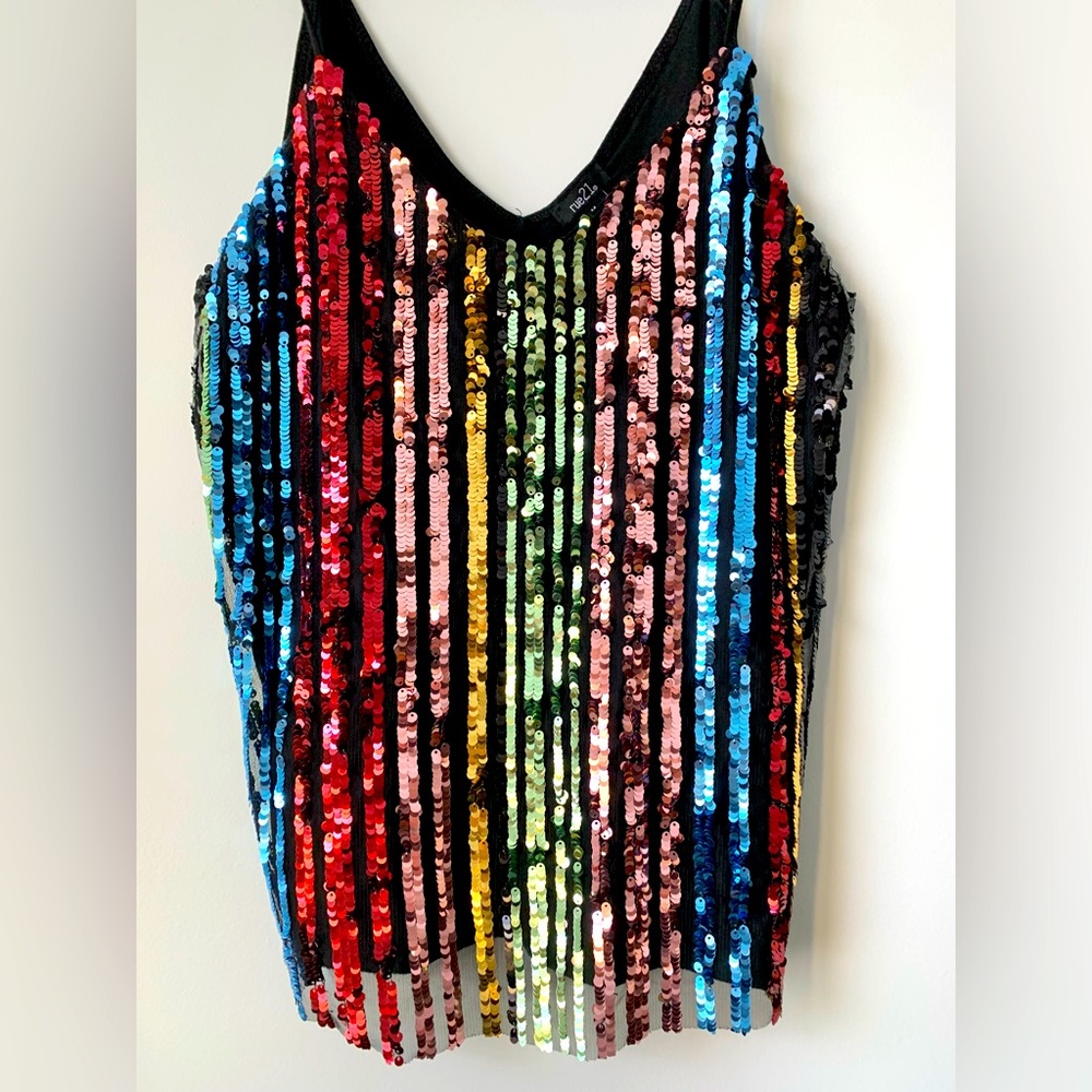 Rue21 RAINBOW Sequin Blouse!